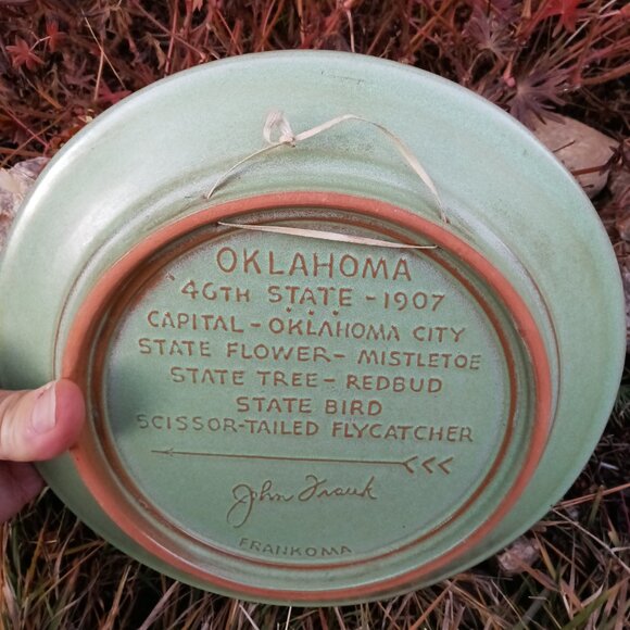 Frankoma Pottery Oklahoma State Plate - Picture 2 of 4